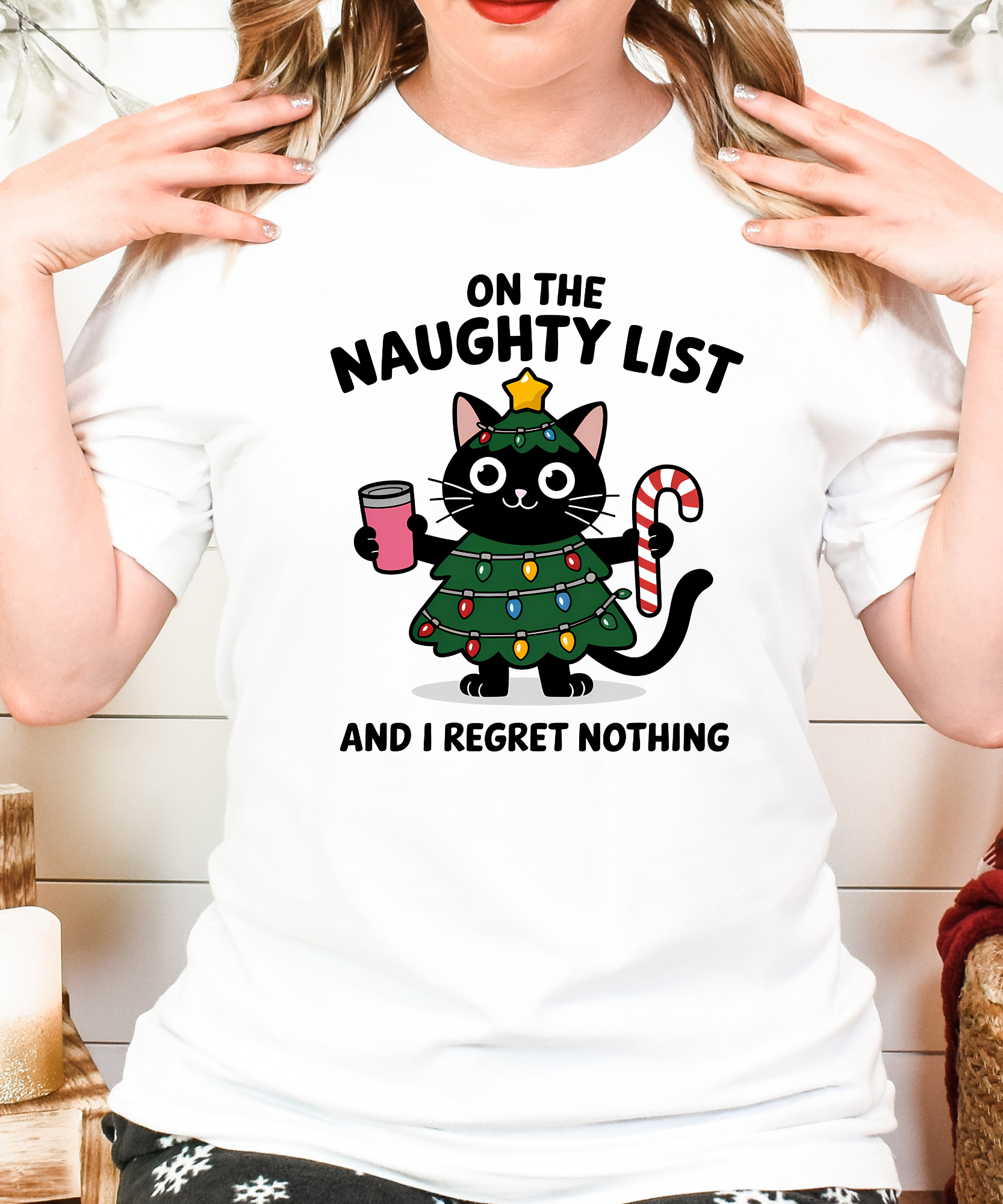 Naughty List Cats Shirt – Funny Christmas Cat Tee for Holiday Humor Fans