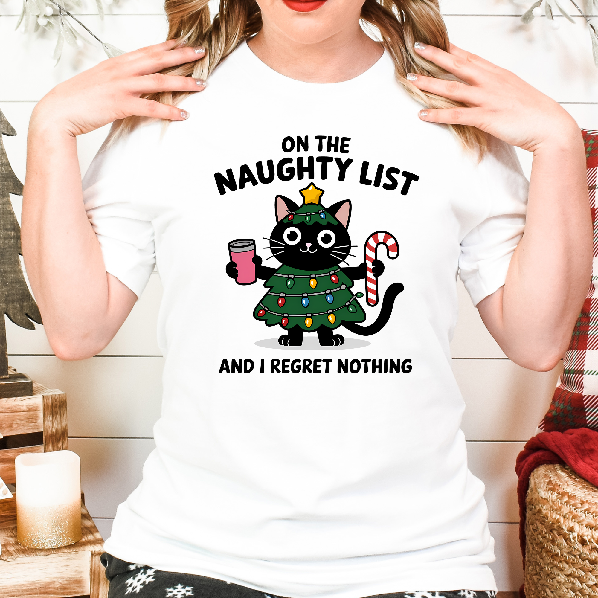 Naughty List Cats Shirt – Funny Christmas Cat Tee for Holiday Humor Fans