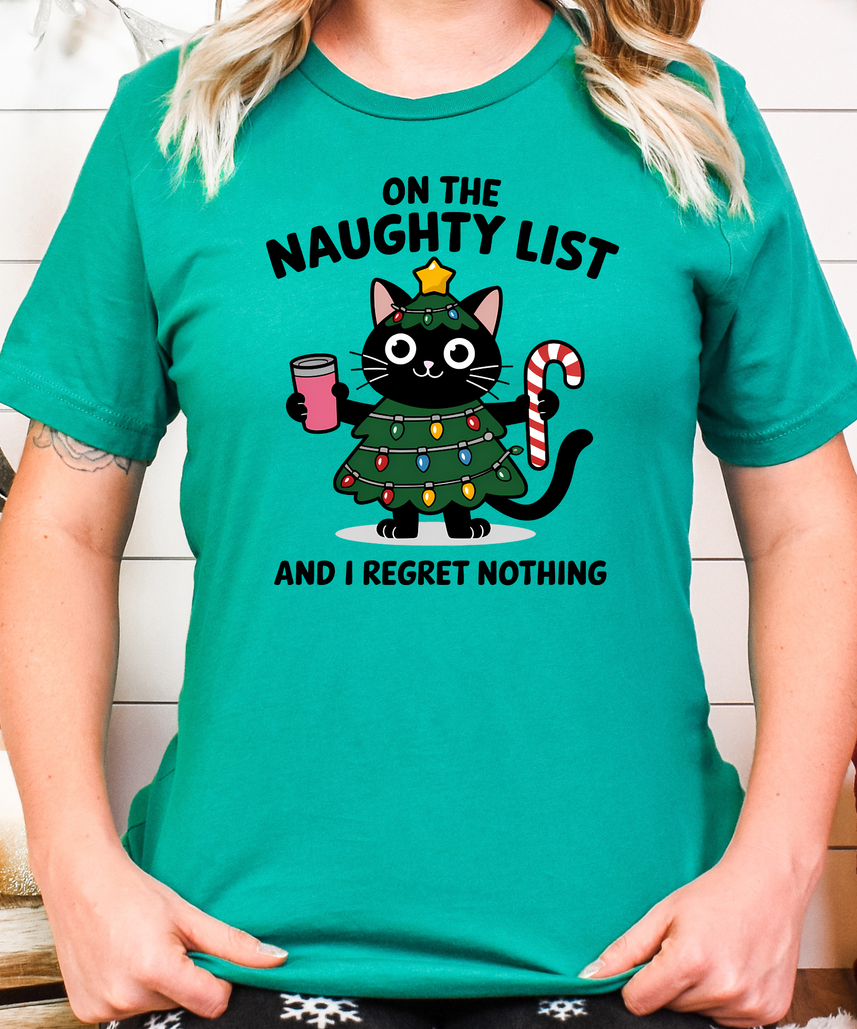 Naughty List Cats Shirt – Funny Christmas Cat Tee for Holiday Humor Fans