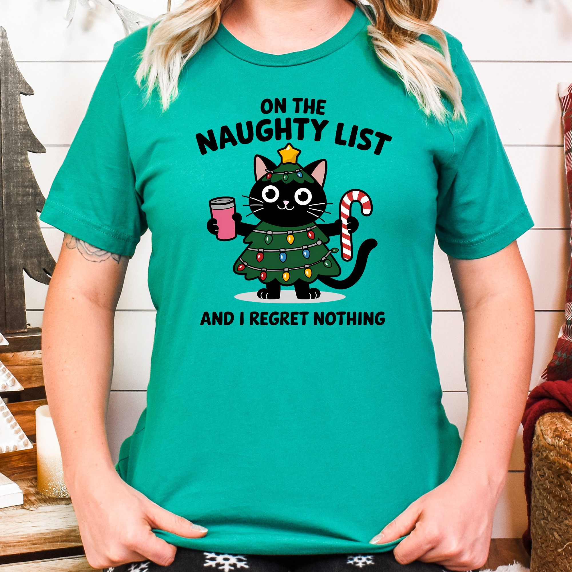 Naughty List Cats Shirt – Funny Christmas Cat Tee for Holiday Humor Fans