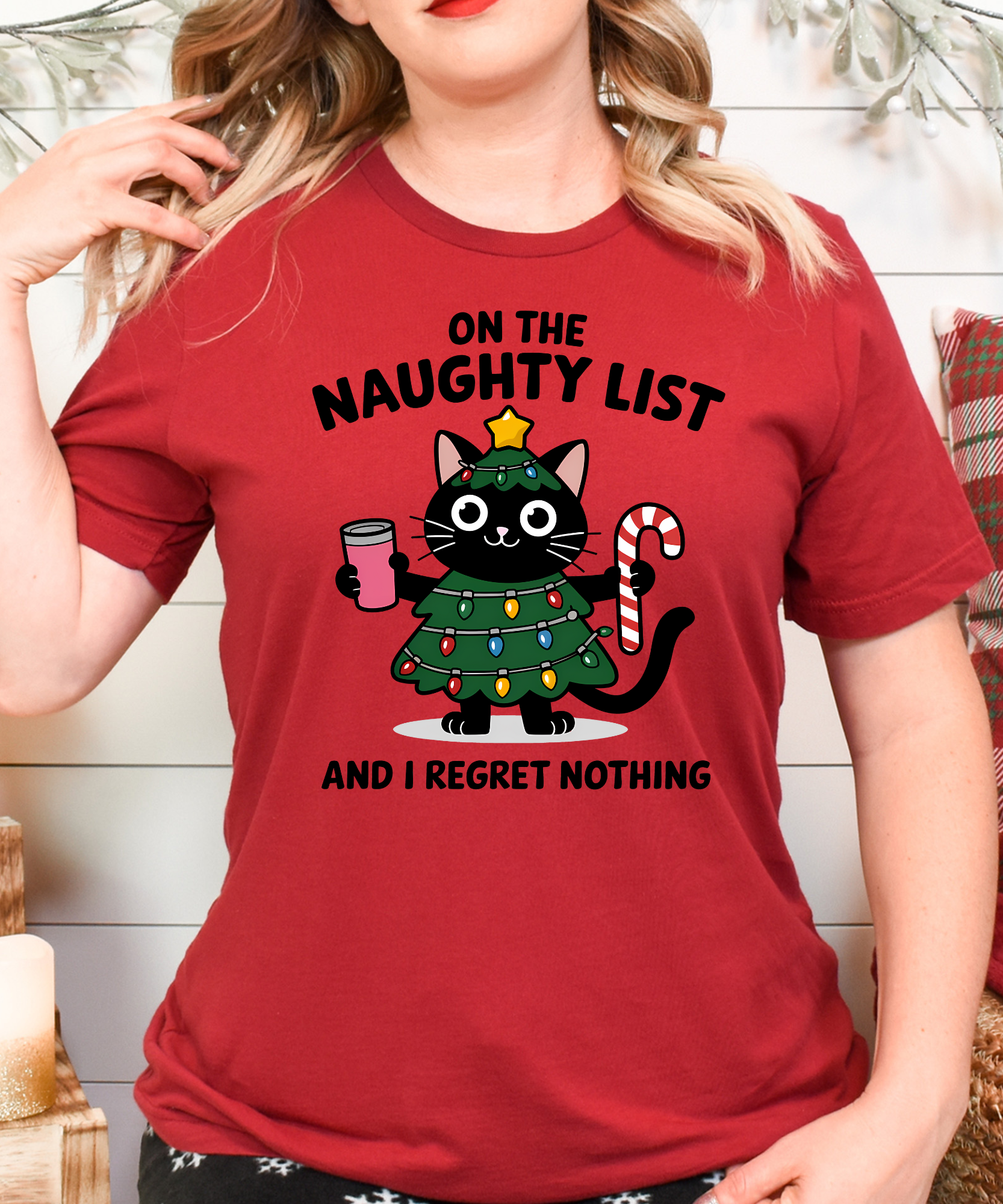 Naughty List Cats Shirt – Funny Christmas Cat Tee for Holiday Humor Fans
