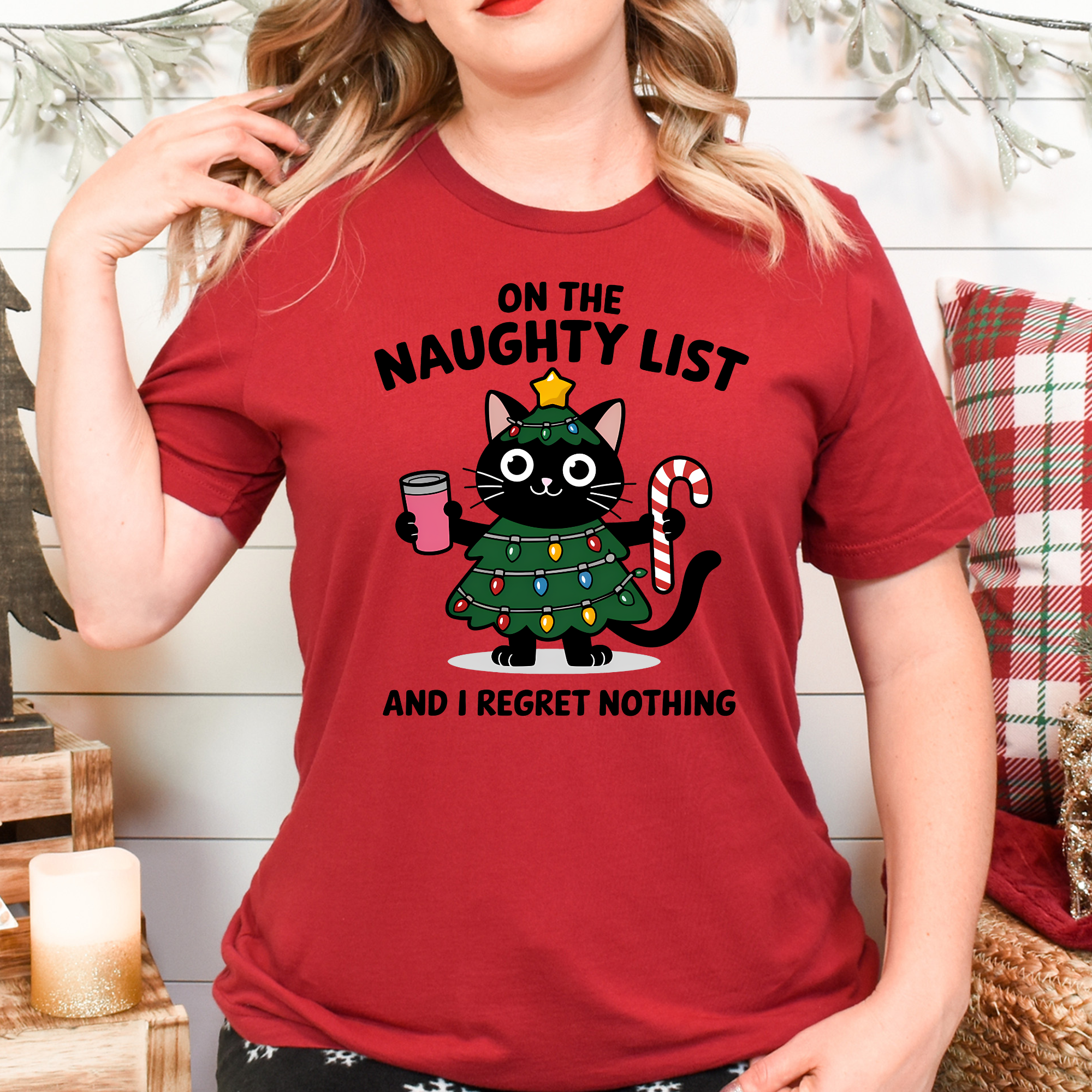 Naughty List Cats Shirt – Funny Christmas Cat Tee for Holiday Humor Fans