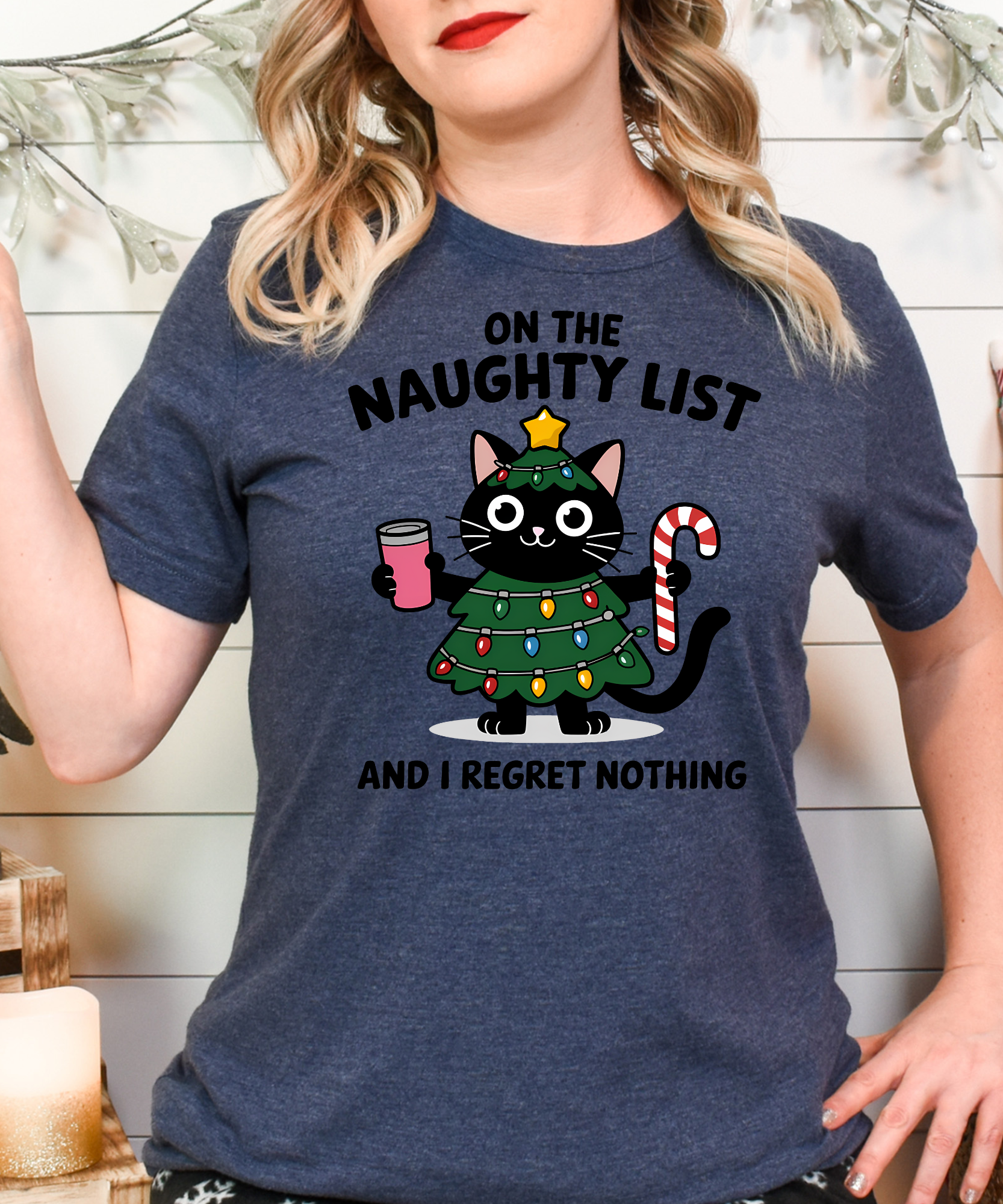 Naughty List Cats Shirt – Funny Christmas Cat Tee for Holiday Humor Fans